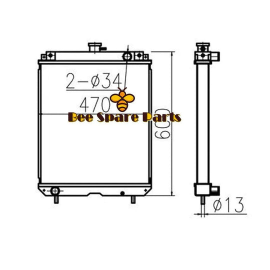 For Caterpillar Wheel Loader CAT 902B-2 Water Tank Radiator Core ASS'Y 244-6710-Replacement Aftermarket Parts