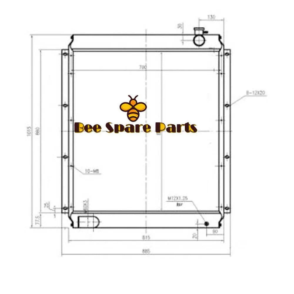 For Hitachi EX300-3 EX310-3C EX310H-3C Water Tank Radiator Core ASS'Y 4345593-Replacement Aftermarket Parts