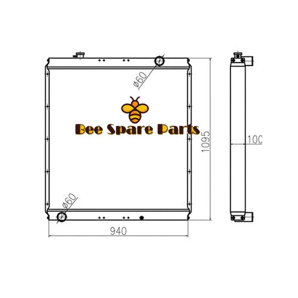 For Hitachi Excavator EX300-5 EX370-5M EX385USR Water Tank Radiator Core ASS'Y 4403413-Replacement Aftermarket Parts