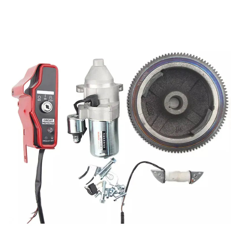 For Honda GX390 188F 190F Electric Starter Flywheel Starter Motor Key Box Coil-Replacement Aftermarket Parts