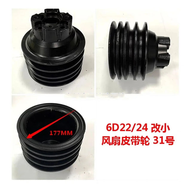 For Kato HD1250 1430 2045 Excavators 6D22 6D24 engine fan change small pulley-BeeSpareParts