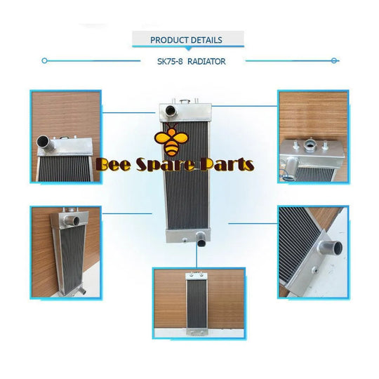 For Kobelco Excavator SK75-8 Water Tank Radiator Core ASS'Y-BeeSpareParts