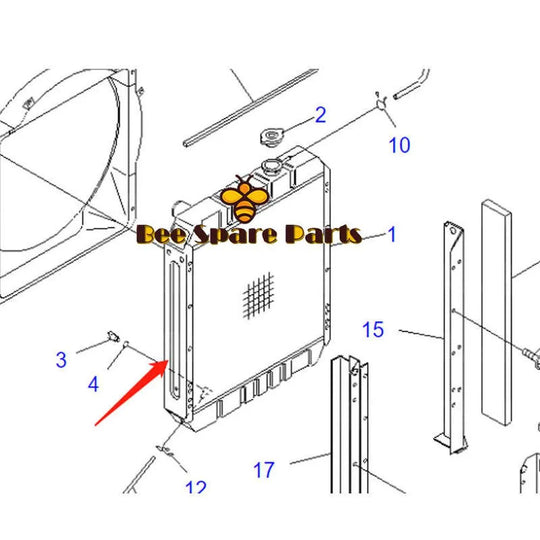 For Komatsu Excavator PC75UU-3 PC78UU-5 Hydraulic Oil Cooler ASS'Y 21W-03-31122 21W-03-31121-BeeSpareParts