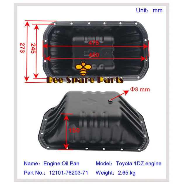 Forklift Parts Engine Oil Pan For 7-8F/1DZ 12101-78203-71-Oil Pan-BeeSpareParts