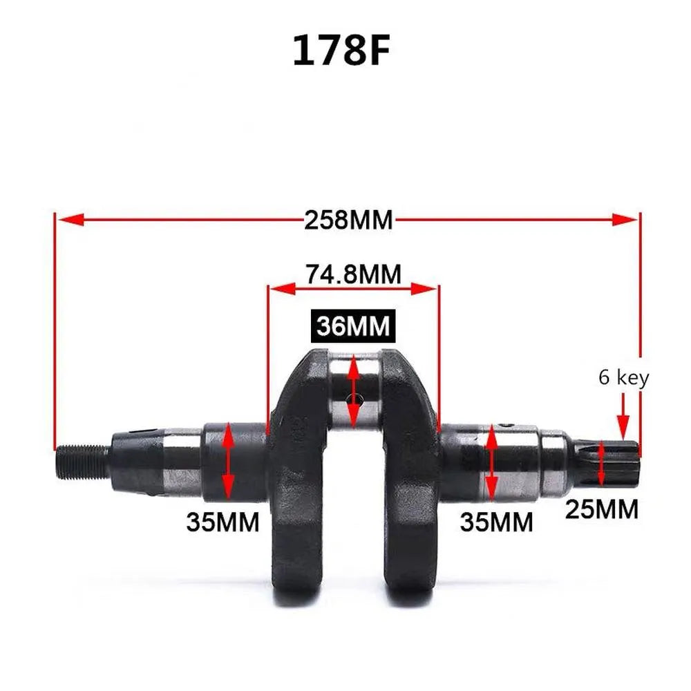 Generator 178F 186FA 188F 192F Taper Crankshaft Assembly 3/5KW 8kw Central Shaft-Replacement Aftermarket Parts