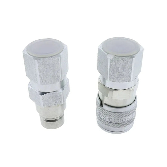 Hydraulic Flat Face Coupler Kit AT312470 KV14216 for John Deere 240 328 332 320D-BeeSpareParts