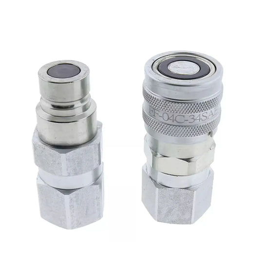 Hydraulic Flat Face Coupler Kit AT312470 KV14216 for John Deere 240 328 332 320D-BeeSpareParts