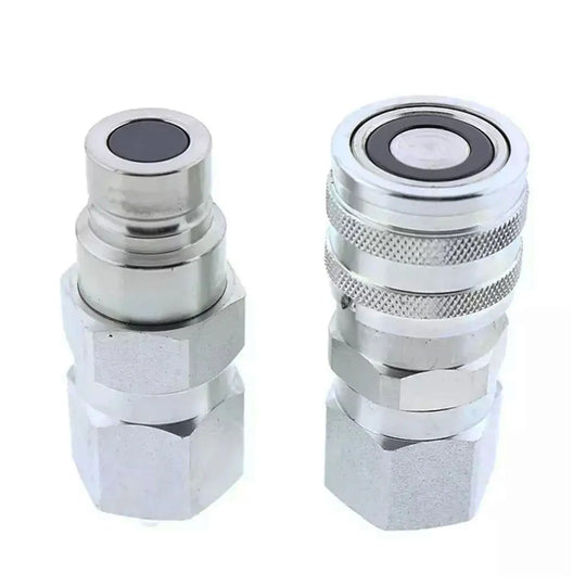 Hydraulic Flat Face Quick Coupler Set 195-6525 195-6526 for Caterpillar Loaders-Replacement Aftermarket Parts