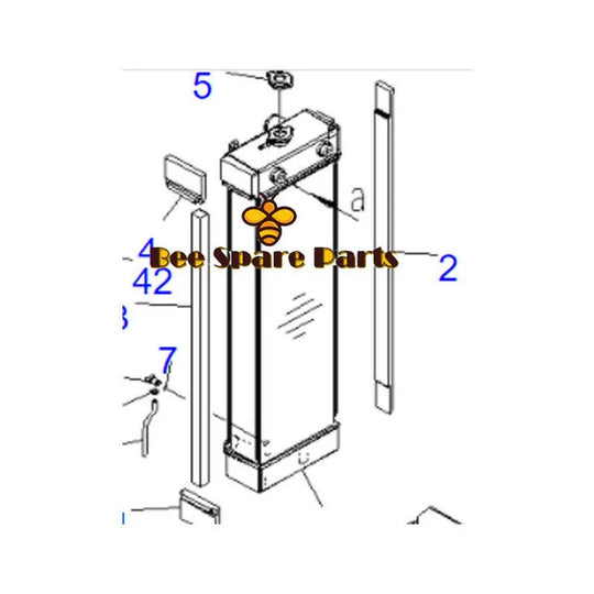 Hydraulic Oil Cooler 21K-03-71121 21K0371121 for Komatsu PC160-7 PC160LC-7-BeeSpareParts