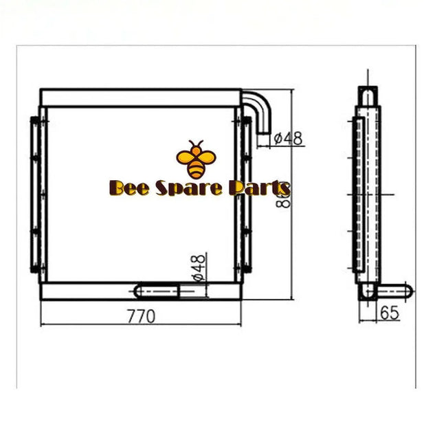 Hydraulic Oil Cooler for Kato Excavator HD900-Replacement Aftermarket Parts