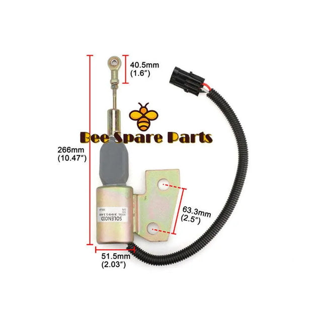 J991167 3991167 87420952 Fuel Shut off Solenoid for Case IH 580M 60XT 70XT 90XT 688G New Holland U80 LV80-BeeSpareParts