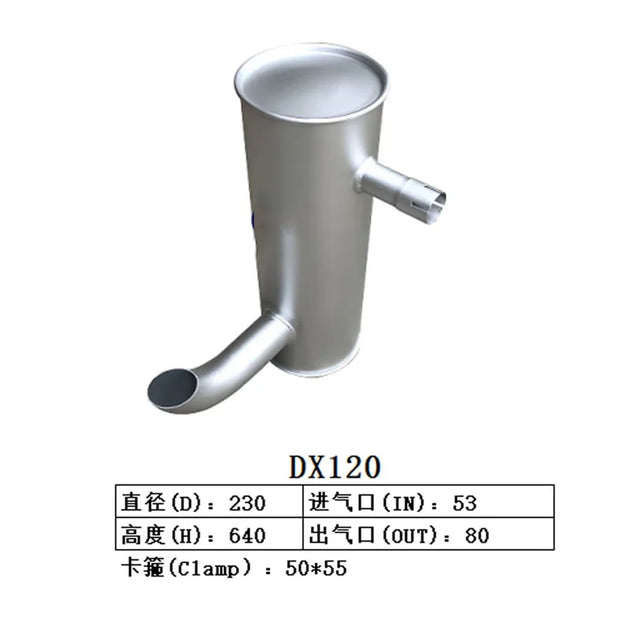 Muffler for Doosan Daewoo Excavator DX120-Replacement Aftermarket Parts