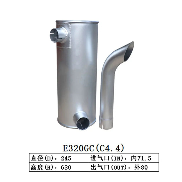 Muffler Silencer for Caterpillar Excavator E320GC With C4.4 Engine-Replacement Aftermarket Parts