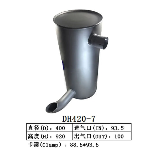 Muffler Silencer for Doosan Excavator DH420-7 DH370-7 DH500-BeeSpareParts