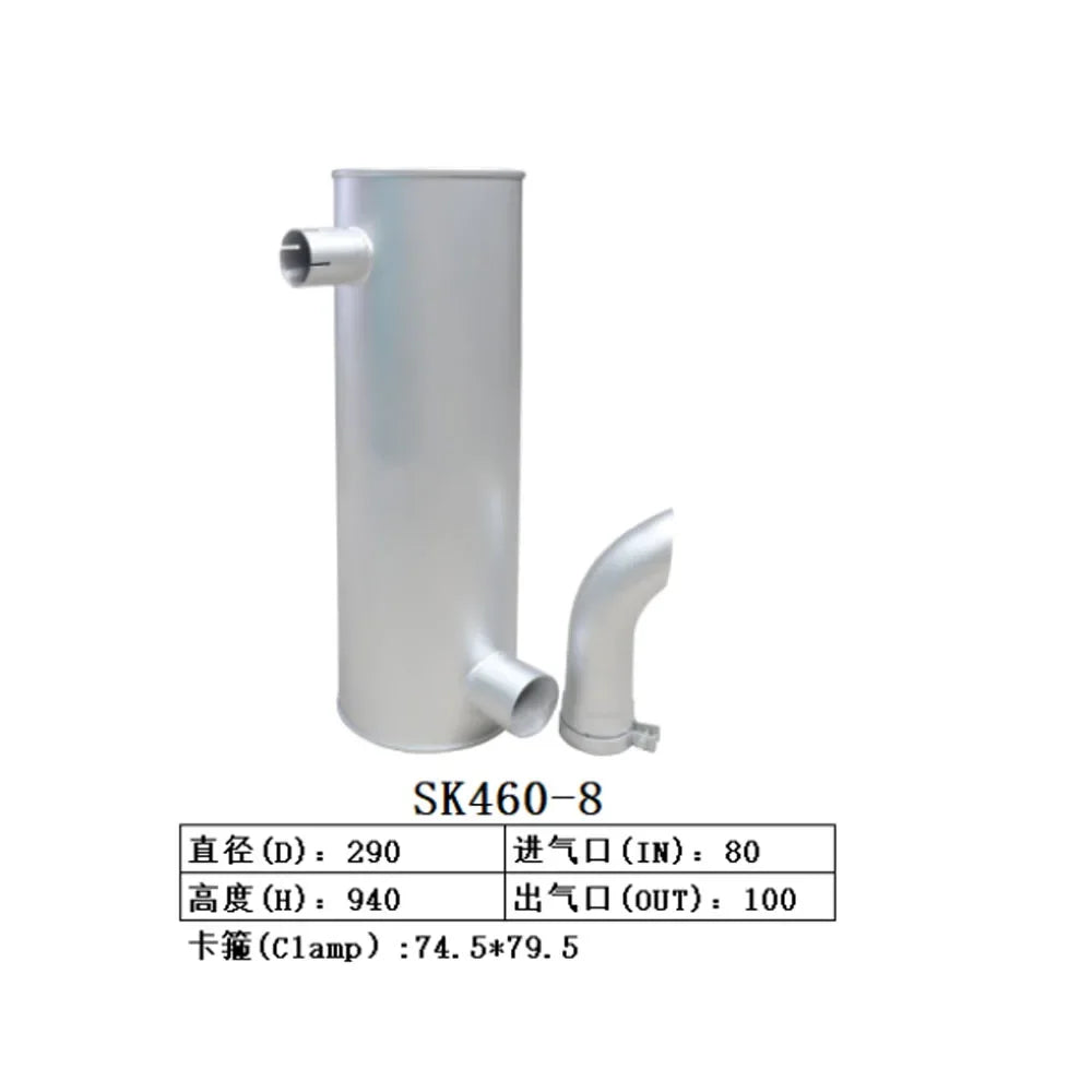 Muffler Silencer for Kobelco Excavator SK460-8-BeeSpareParts