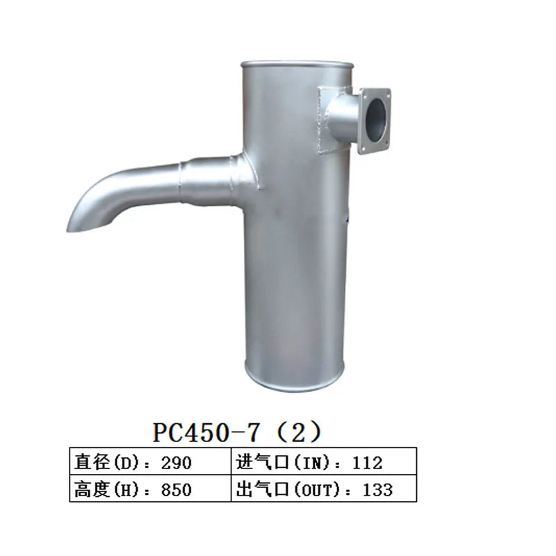 Muffler Silencer for Komatsu PC450-7-Replacement Aftermarket Parts