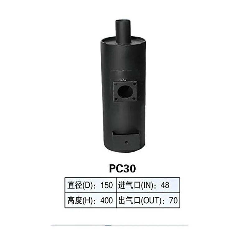 Muffler YM129136-13510 For Komatsu Excavator PC25-1 PC30-7 PC30R-7 Engine 3D84-Replacement Aftermarket Parts