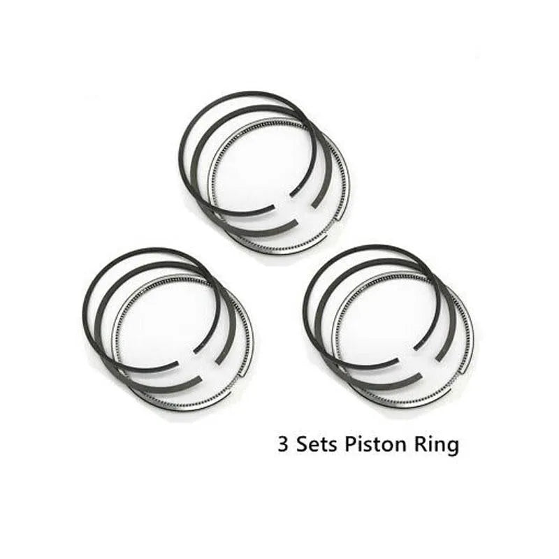 New 3 Sets Piston Ring Set for Yanmar Excavator Forklift 3TNV88 3TNV88-GGE STD-BeeSpareParts