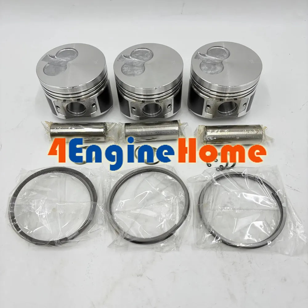 New 3 Sets STD Piston Kit With Ring 119623-22080 Fit For Yanmar 3TNE74 Engine 74MM-BeeSpareParts
