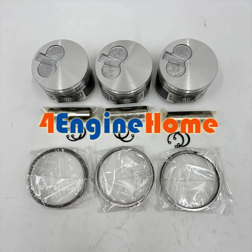 New 3 Sets STD Piston Kit With Ring 119623-22080 Fit For Yanmar 3TNE74 Engine 74MM-BeeSpareParts