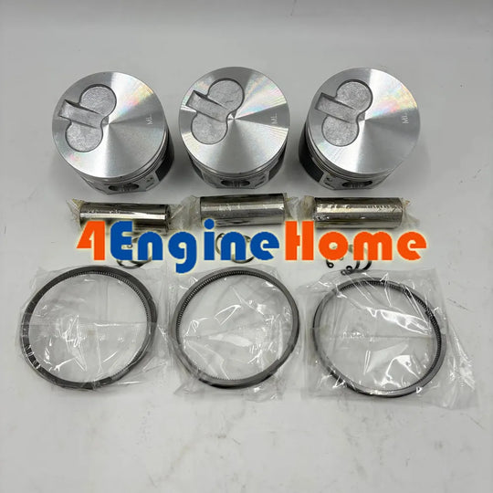 New 3 Sets STD Piston Kit With Ring 119623-22080 Fit For Yanmar 3TNE74 Engine 74MM-BeeSpareParts