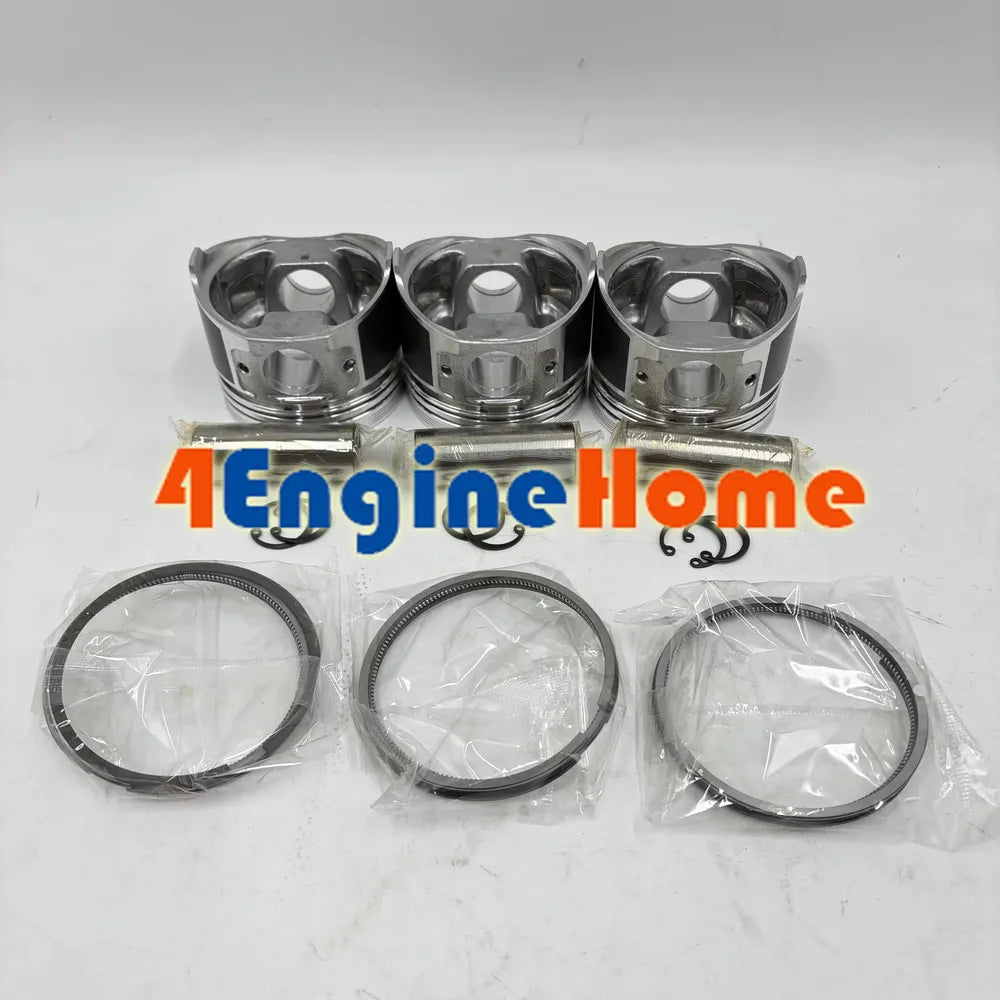 New 3 Sets STD Piston Kit With Ring 119623-22080 Fit For Yanmar 3TNE74 Engine 74MM-BeeSpareParts