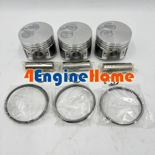 New 3 Sets STD Piston Kit With Ring 119623-22080 Fit For Yanmar 3TNE74 Engine 74MM-Replacement Aftermarket Parts