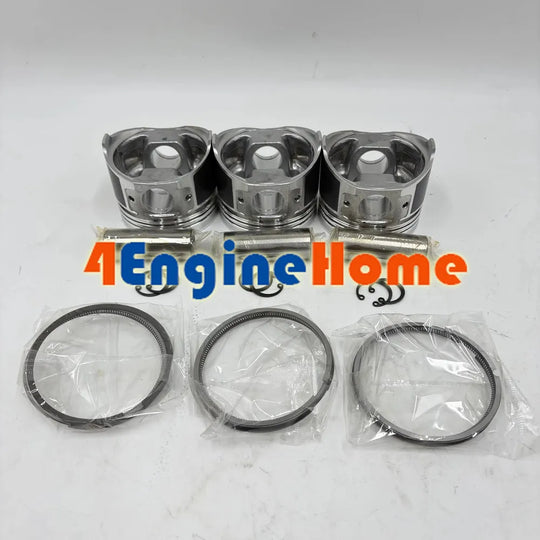 New 3 Sets STD Piston Kit With Ring 119623-22080 Fit For Yanmar 3TNE74 Engine 74MM-Replacement Aftermarket Parts