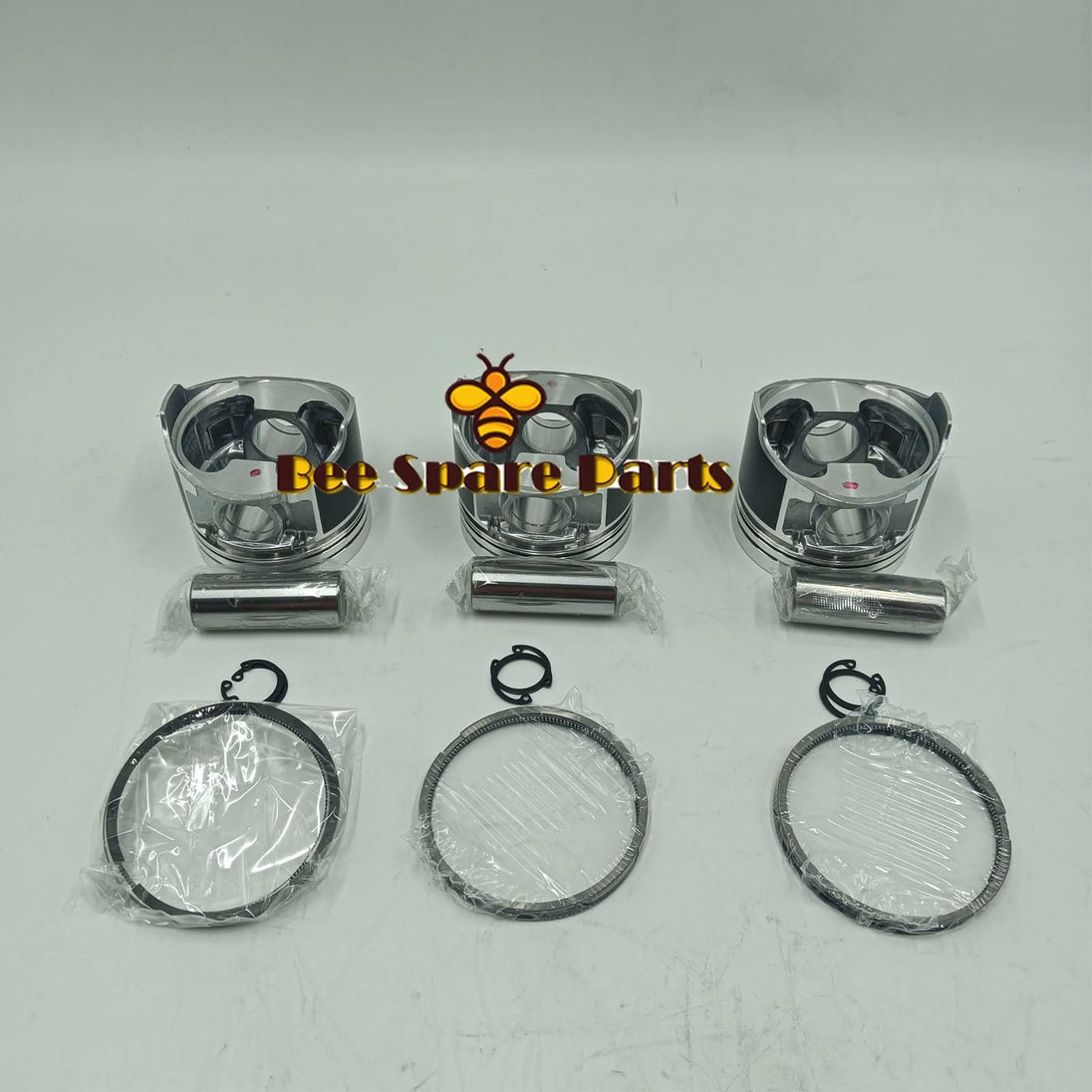 New 3 Sets STD Piston Kit With Ring 119717-22080 Fit For Yanmar 3TNV76 Engine 76MM-BeeSpareParts