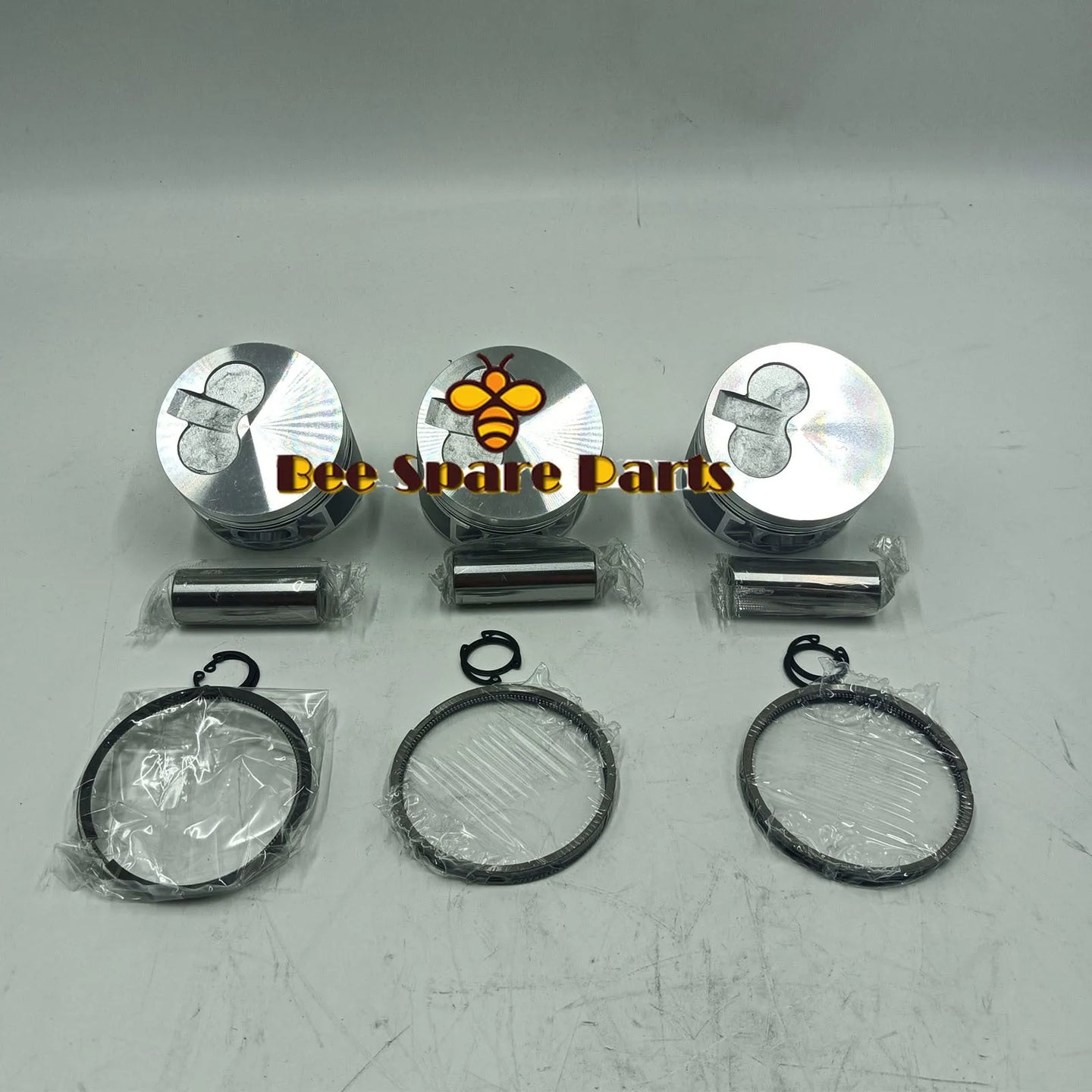 New 3 Sets STD Piston Kit With Ring 119717-22080 Fit For Yanmar 3TNV76 Engine 76MM-BeeSpareParts