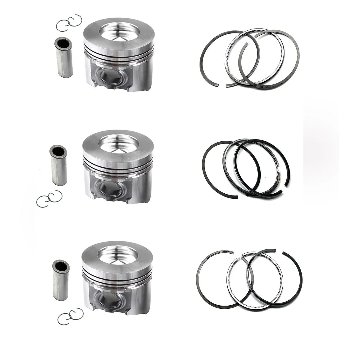 New 3 Sets STD Piston Kit With Ring 119811-22080 Fit For Yanmar 3TNC78 Engine 78MM-BeeSpareParts