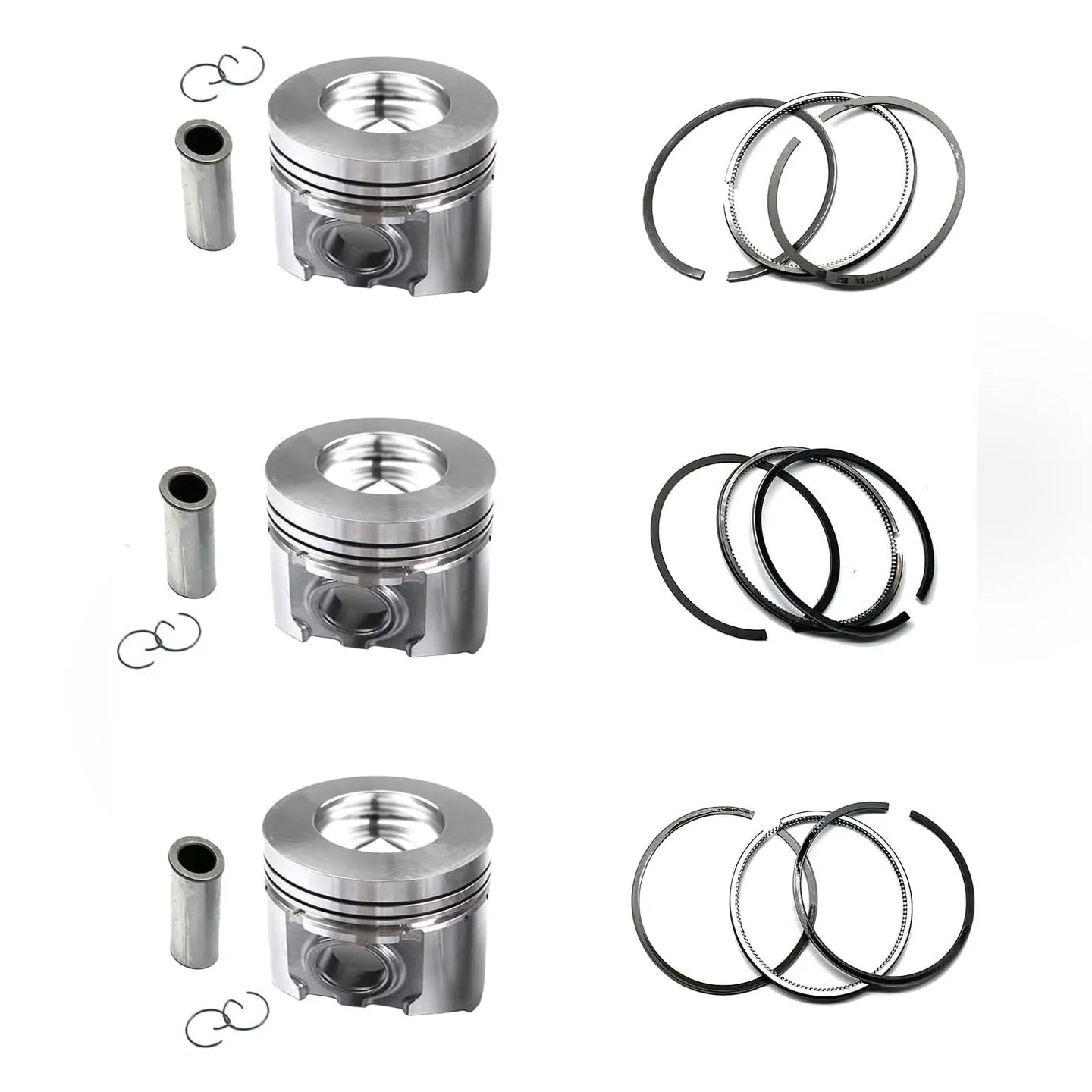 New 3 Sets STD Piston Kit With Ring 119811-22080 Fit For Yanmar 3TNC78 Engine 78MM-BeeSpareParts