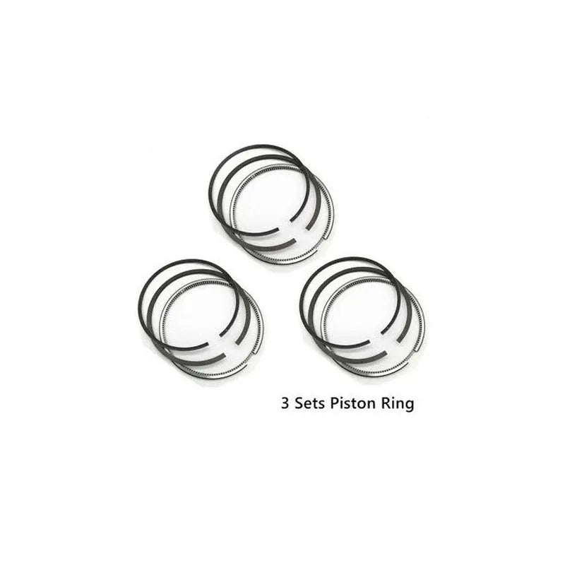 New 3 Sets STD Piston Kit With Ring 119813-22080 Fit For Yanmar 3TNE82 Engine 82MM-BeeSpareParts