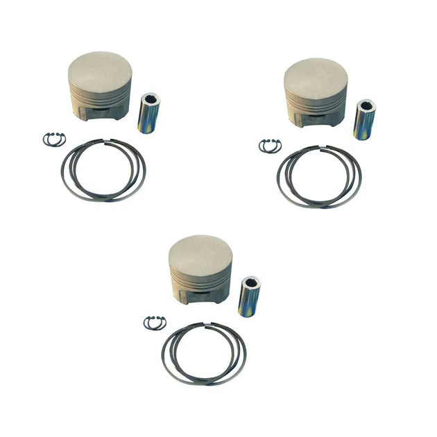 New 3 Sets STD Piston Kit With Ring 129367-22090 Fit For Yanmar 3T84 3D84-1 Engine 84MM-BeeSpareParts