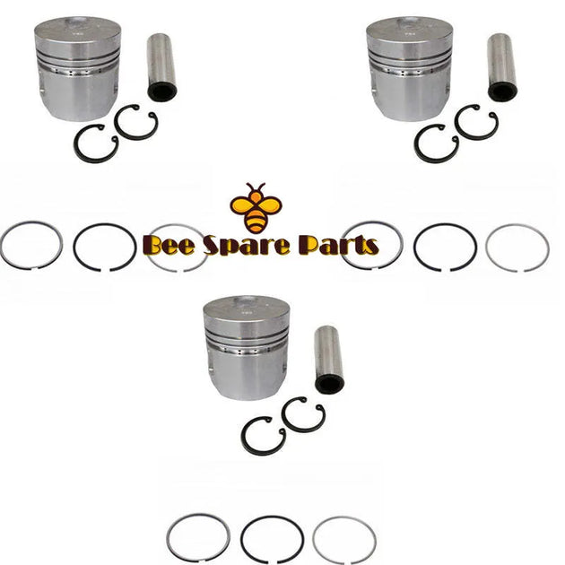 New 3 Sets STD Piston Kit With Ring 34617-00100 Fit For Mitsubishi S3E Engine 82MM-BeeSpareParts