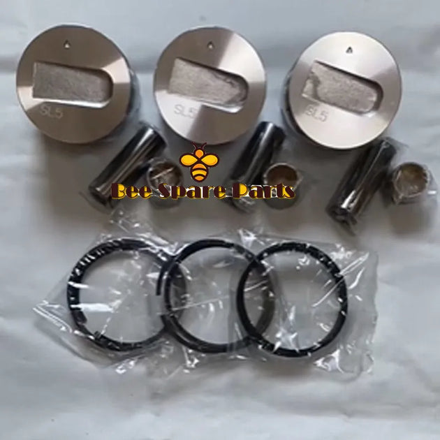 New 3 x STD S3L Piston Kit & Ring for MITSUBISHI S3L2 Engine Peljob EB250 EB300-BeeSpareParts