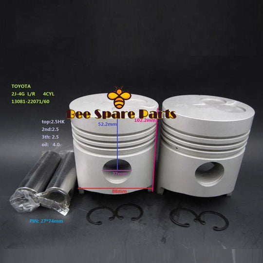 New 4 Sets STD Piston Kit 13081-22060 Fit For Toyota 2J-4G Engine 88MM-商业/工业-BeeSpareParts
