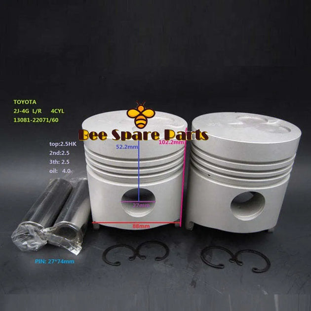 New 4 Sets STD Piston Kit 13081-22060 Fit For Toyota 2J-4G Engine 88MM-商业/工业-BeeSpareParts