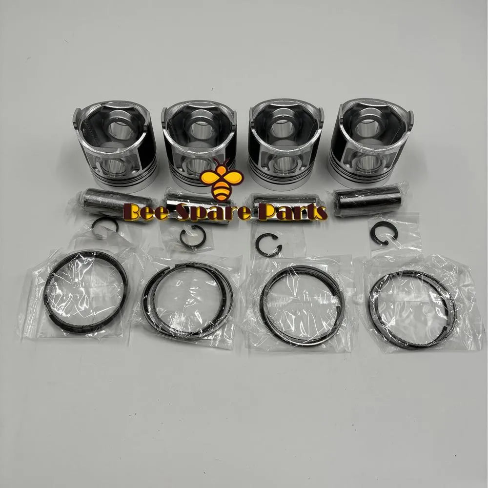 New 4 Sets STD Piston Kit With Ring 115017581 21401831 Fit For Perkins 404C 404D Engine 84MM-BeeSpareParts