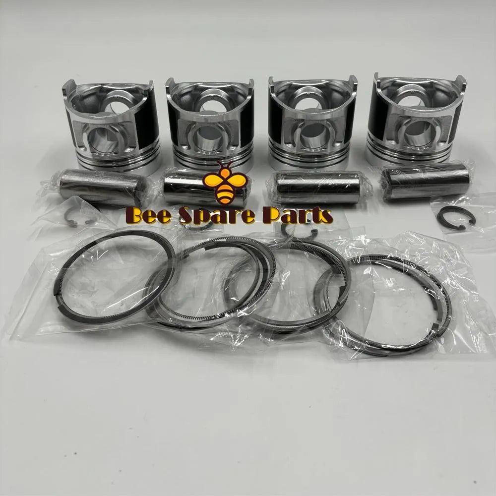 New 4 Sets STD Piston Kit With Ring 115017581 21401831 Fit For Perkins 404C 404D Engine 84MM-BeeSpareParts