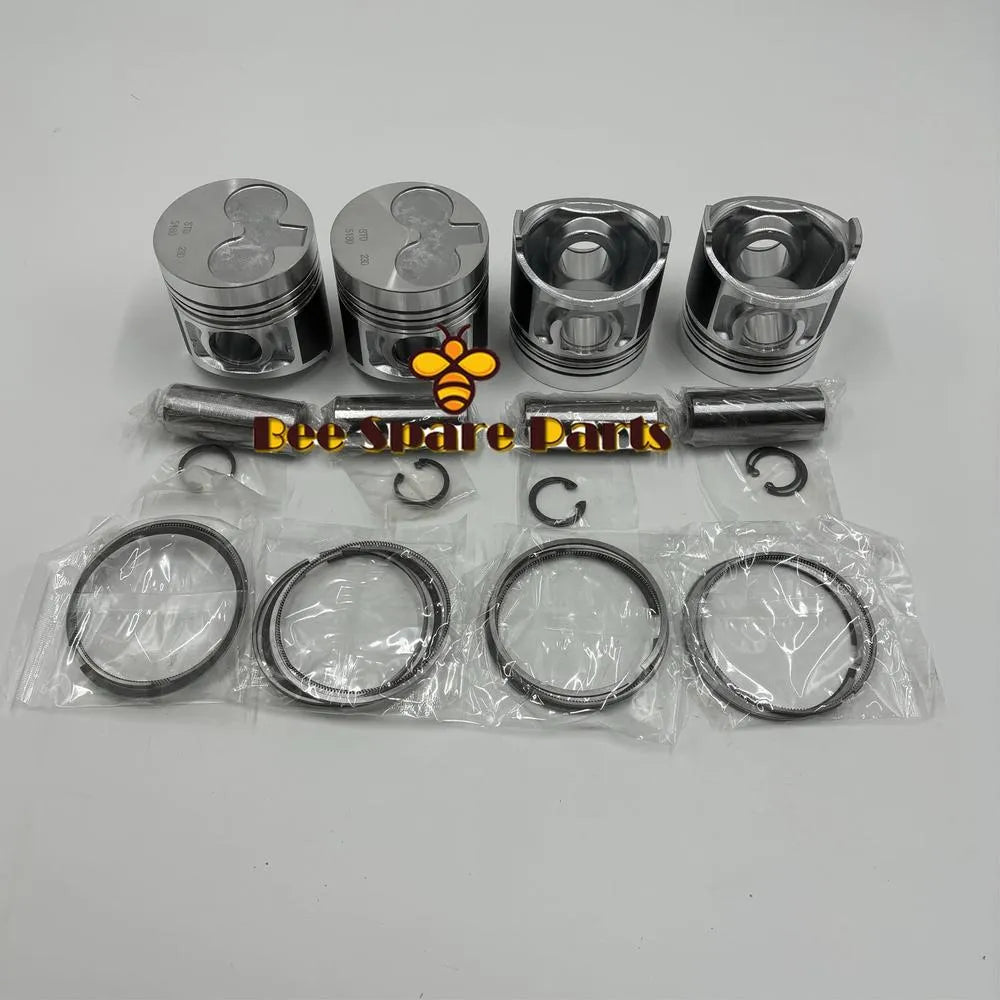 New 4 Sets STD Piston Kit With Ring 115017581 21401831 Fit For Perkins 404C 404D Engine 84MM-BeeSpareParts