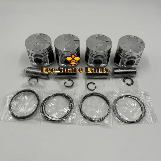 New 4 Sets STD Piston Kit With Ring 115017581 21401831 Fit For Perkins 404C 404D Engine 84MM-BeeSpareParts