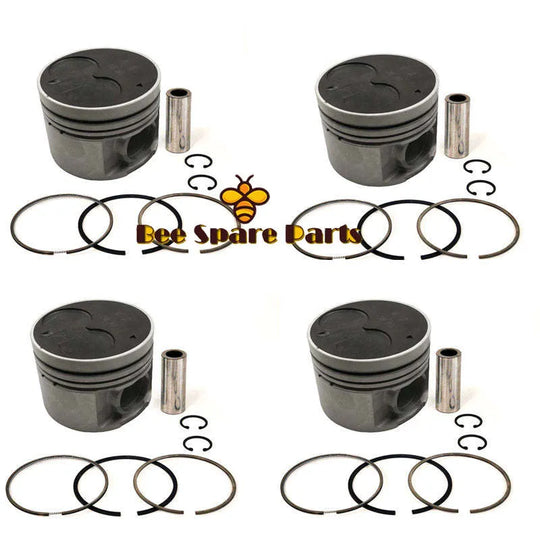 New 4 Sets STD Piston Kit With Ring 12010-2S615 Fit For Nissan QD32 Engine 99.2MM-Piston Kit-BeeSpareParts