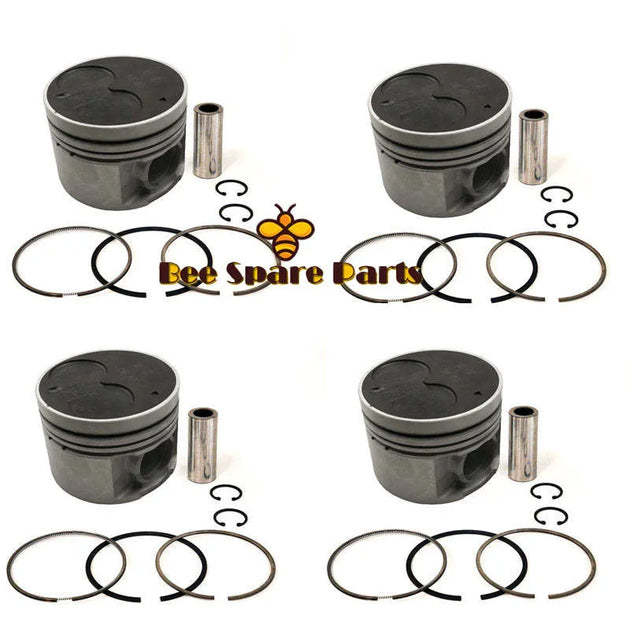 New 4 Sets STD Piston Kit With Ring 12010-2S615 Fit For Nissan QD32 Engine 99.2MM-Piston Kit-BeeSpareParts