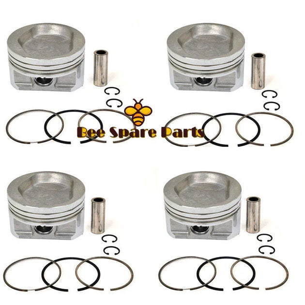 New 4 Sets STD Piston Kit With Ring 12010-FU522 Fit For Nissan K25 Engine 89MM-Piston Kit-BeeSpareParts
