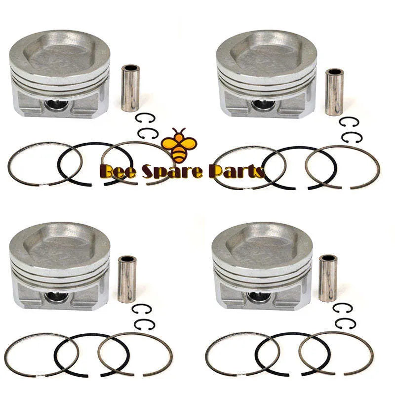 New 4 Sets STD Piston Kit With Ring 12010-FU522 Fit For Nissan K25 Engine 89MM-Piston Kit-BeeSpareParts