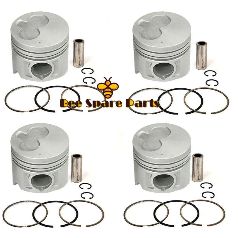 New 4 Sets STD Piston Kit With Ring 13101-78201 Fit For Toyota 1DZ Engine 86MM-Piston Kit-BeeSpareParts