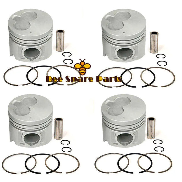 New 4 Sets STD Piston Kit With Ring 13101-78202 Fit For Toyota 1DZ-2 Engine 86MM-Piston Kit-BeeSpareParts
