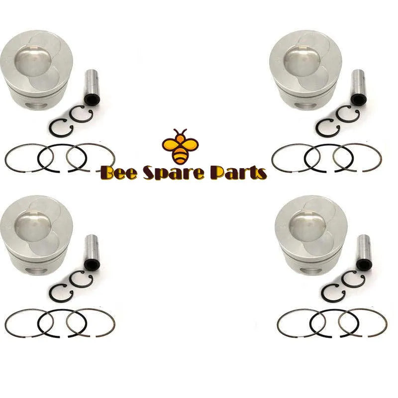 New 4 Sets STD Piston Kit With Ring 13216-3201 Fit For Hino W04C Engine 104MM-BeeSpareParts