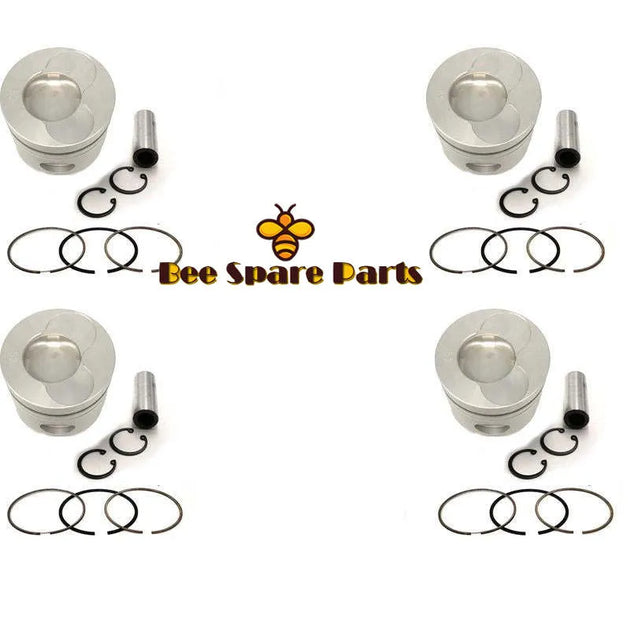 New 4 Sets STD Piston Kit With Ring 13216-3201 Fit For Hino W04C Engine 104MM-BeeSpareParts